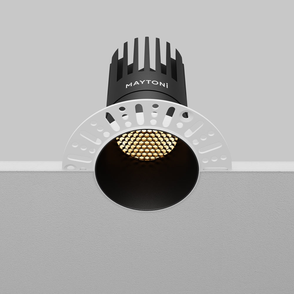 Maytoni downlight Dip LED 50° indbygget cirkulært lysarmatur, sort