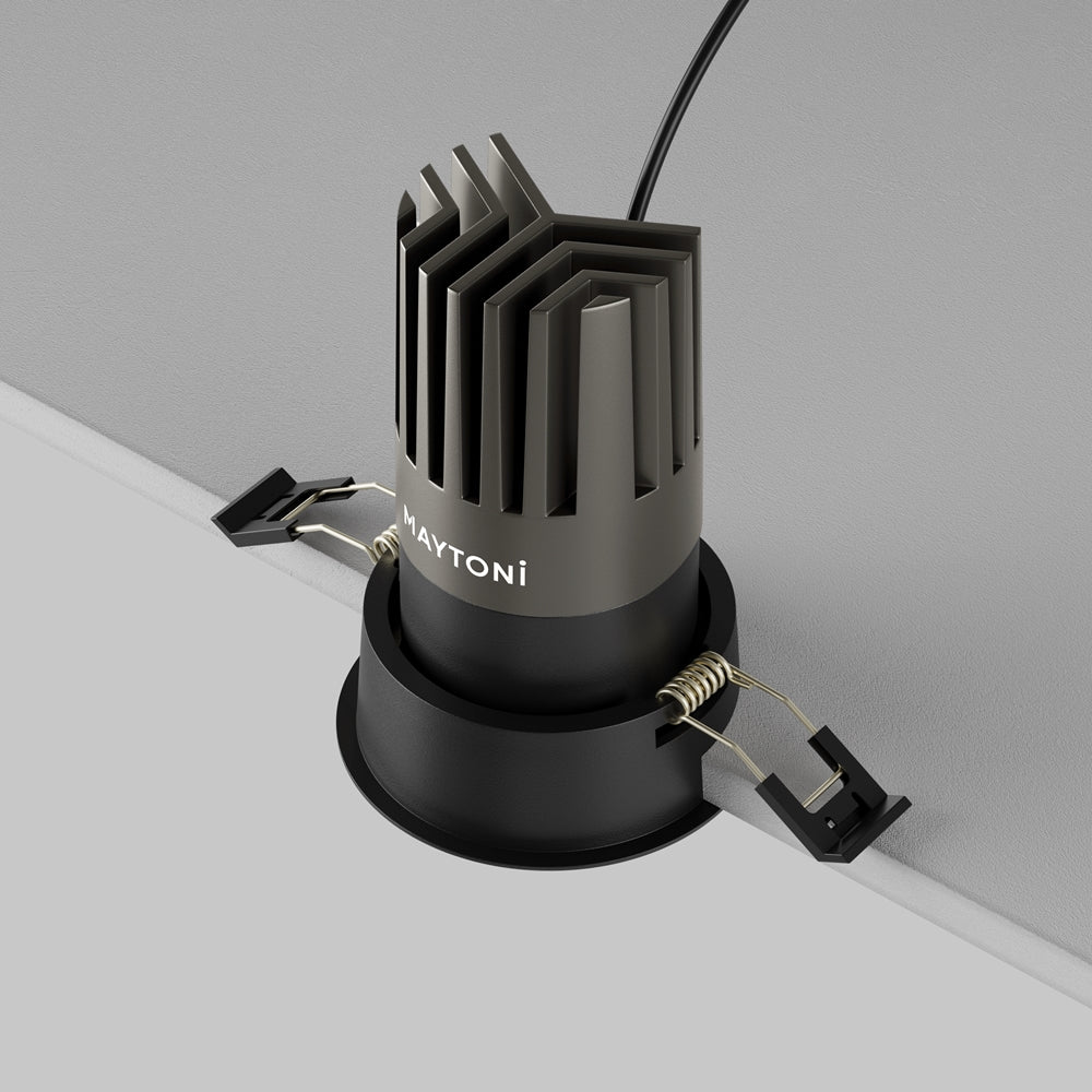 Maytoni downlight Dip LED 50° indbygget cirkulært lysarmatur, sort