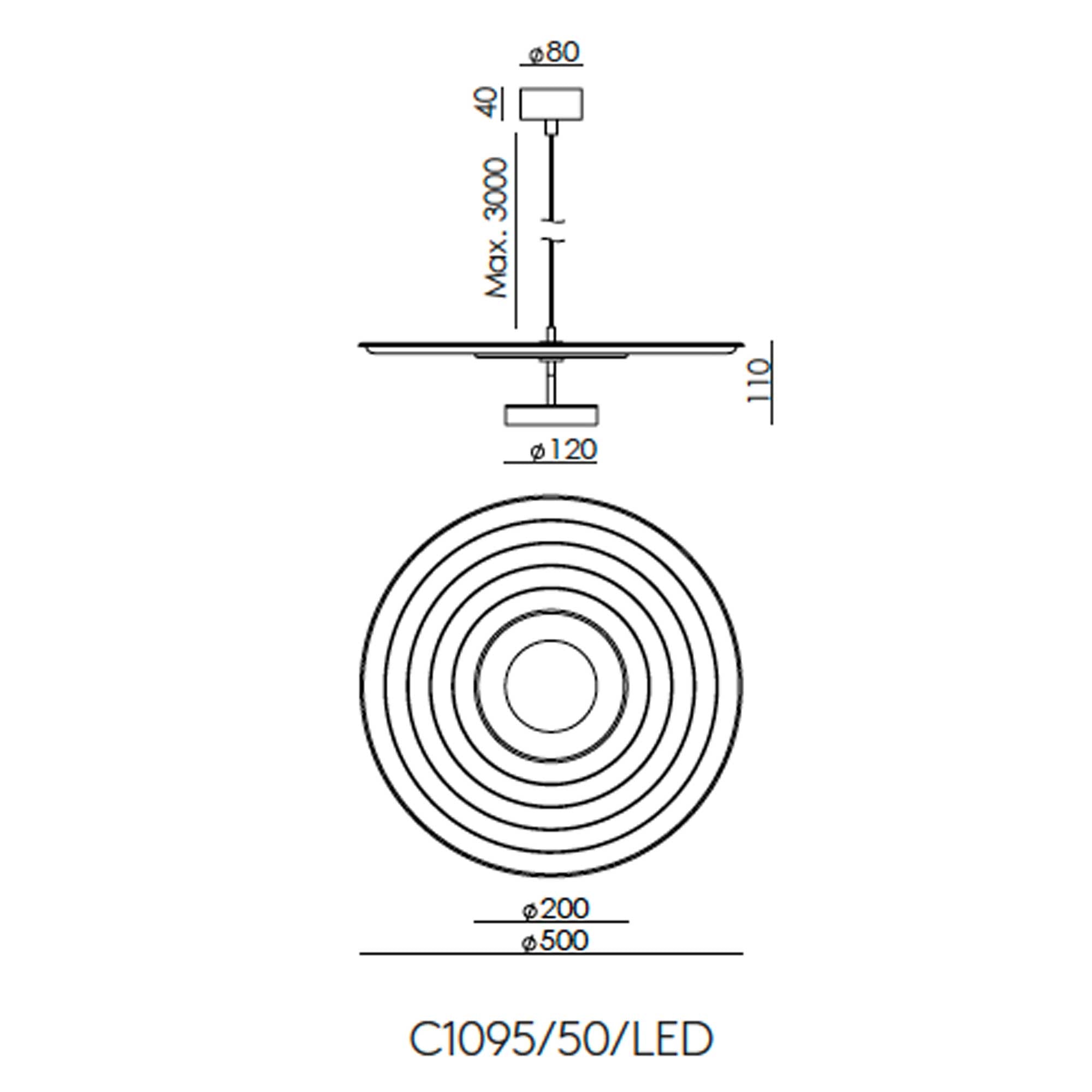 Aromas Tico LED závěsné akustické svítidlo