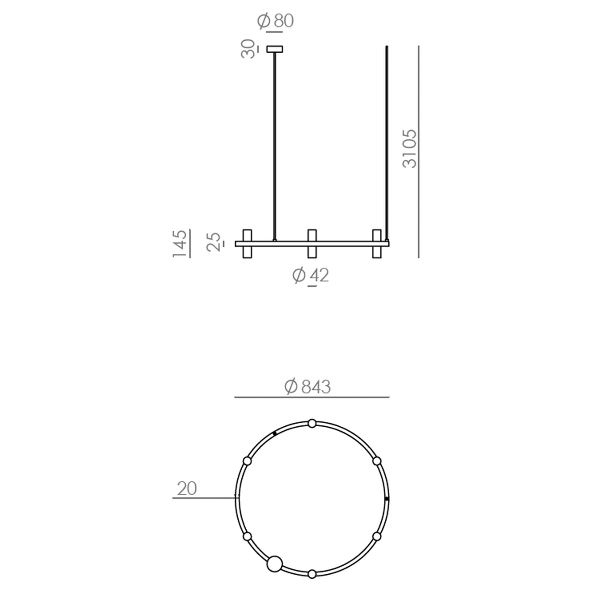 Aromas Tura LED závěsné kruhové svítidlo lustr