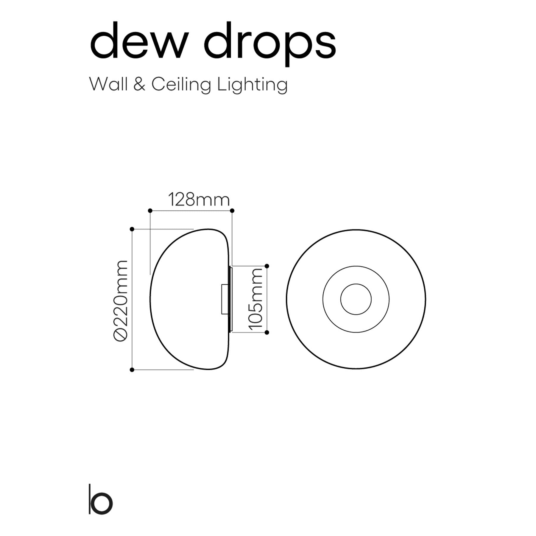 Bomma Dew Drops LED skleněné přisazené svítidlo