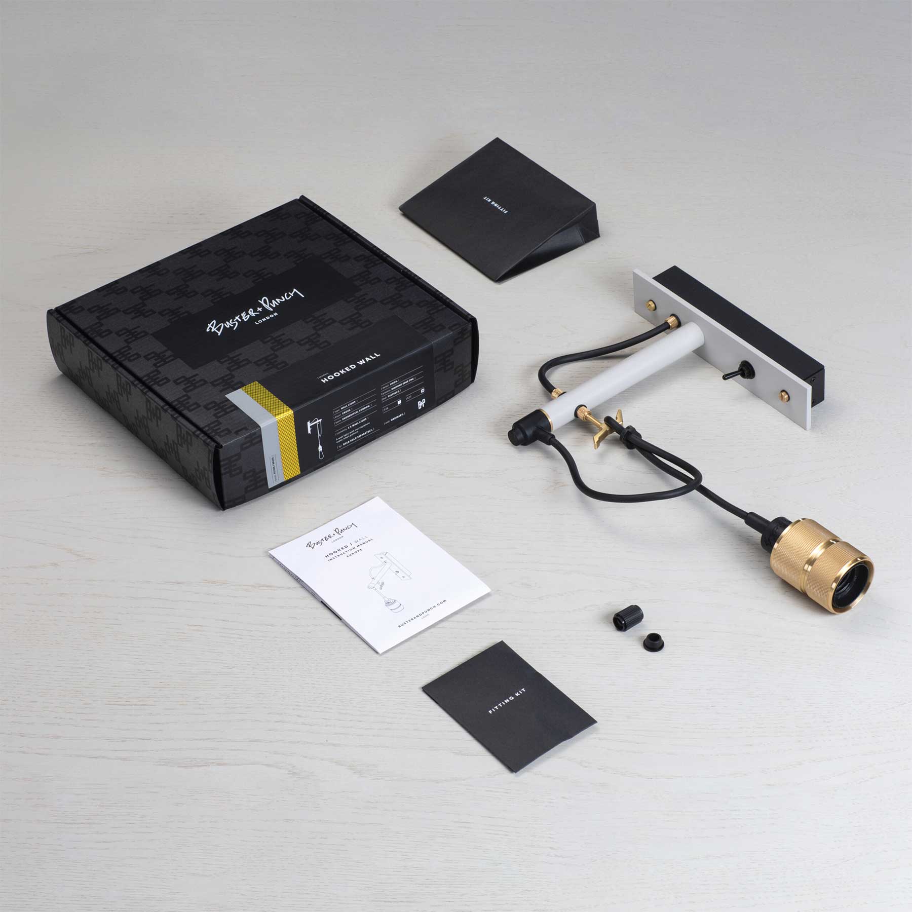 Buster & Punch E27 HOOKED nástěnné kamenné svítidlo