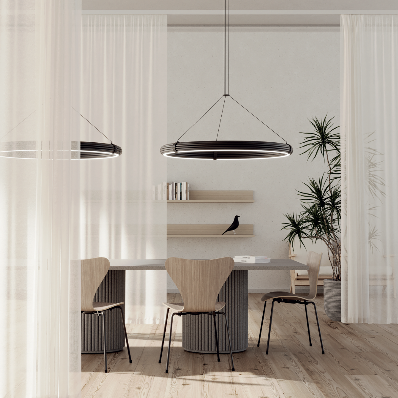 Aromas Elli LED závěsné kruhové svítidlo stmívatelné