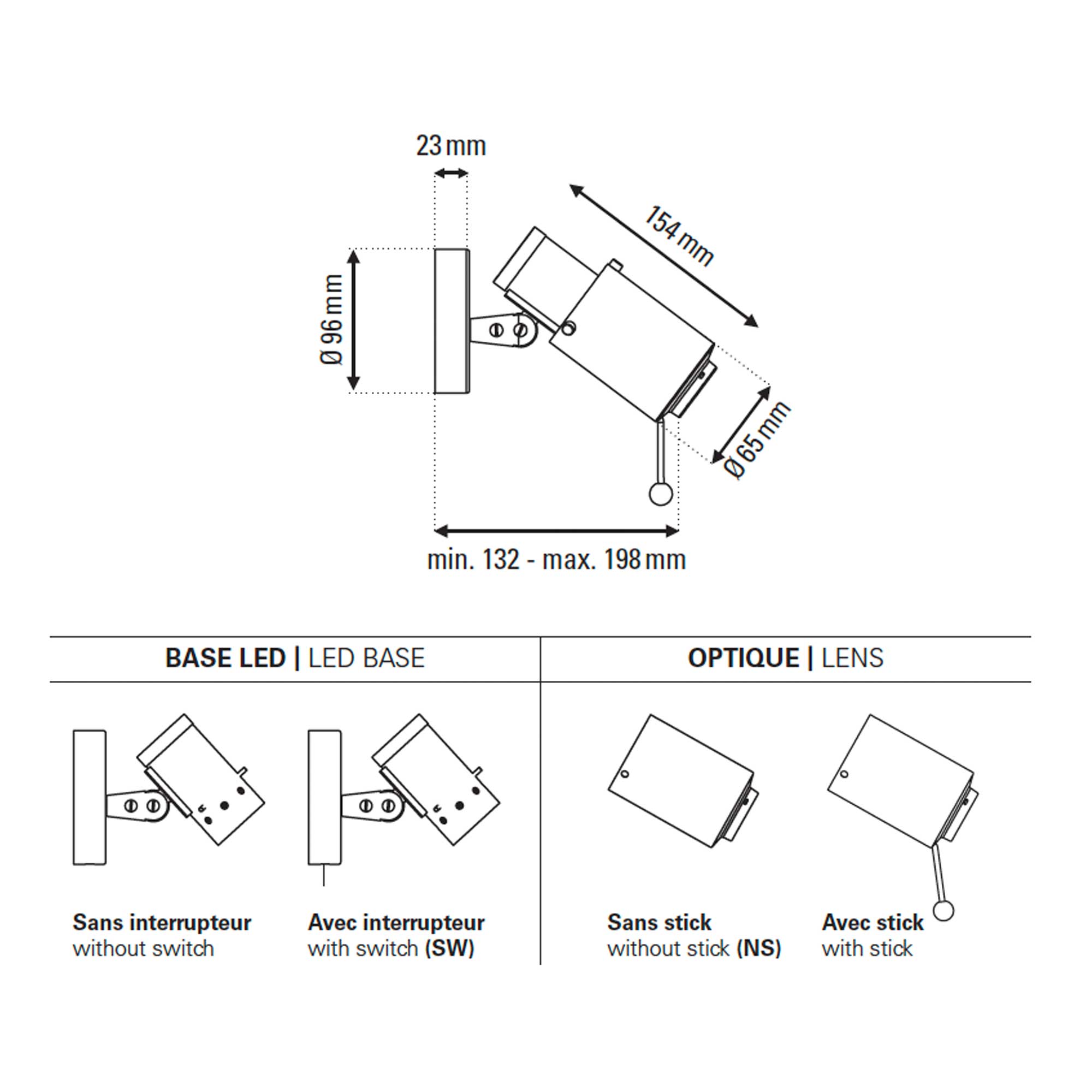 DCW éditions Biny Spot LED bodové svítidlo