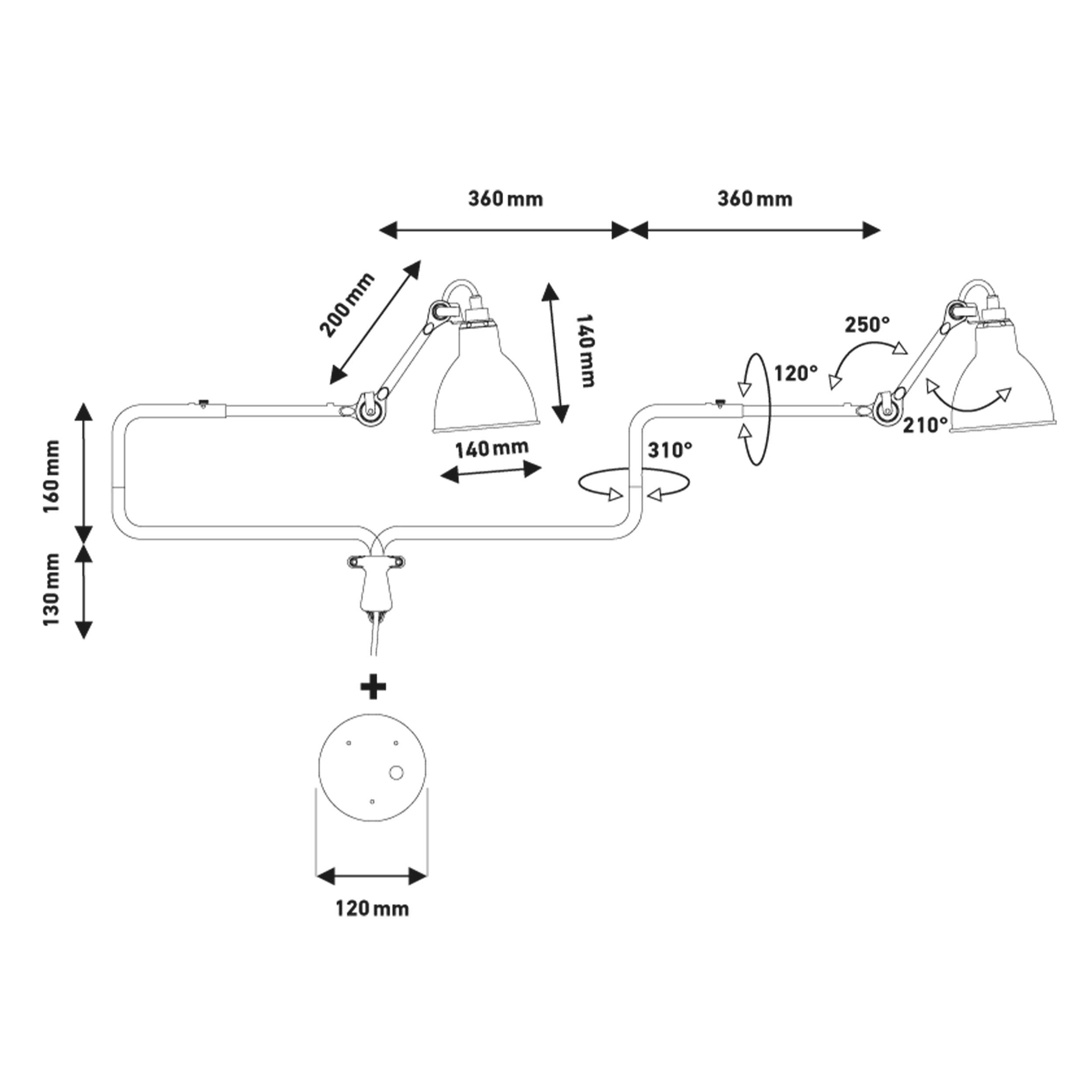 DCW éditions Lampe Gras N°303 E14 nástěnné svítidlo