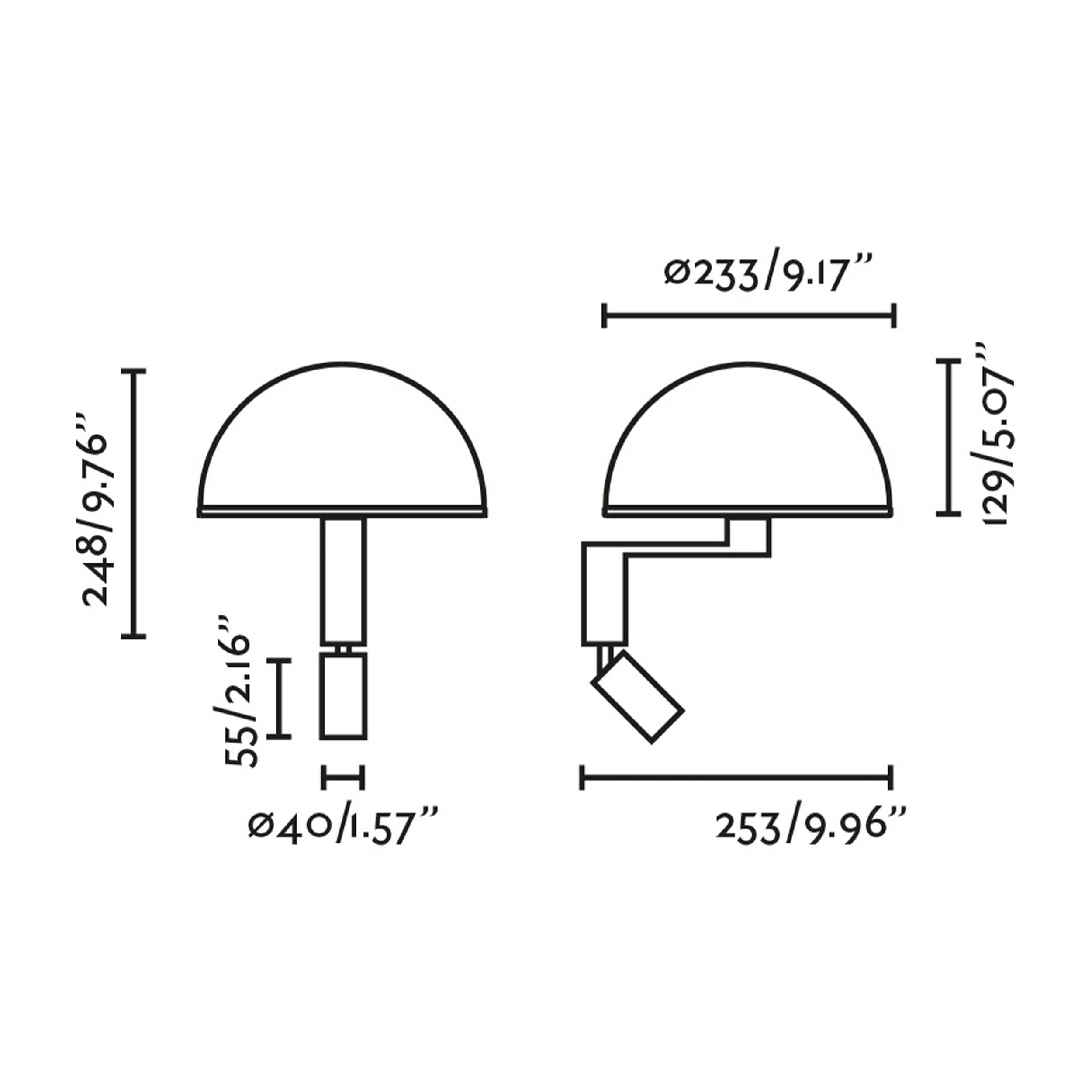 Faro Dome E27 væglampe