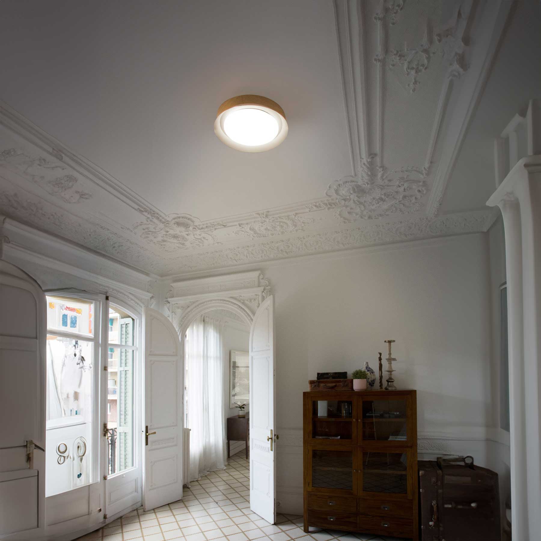 Faro Tender LED přisazené dřevěné svítidlo