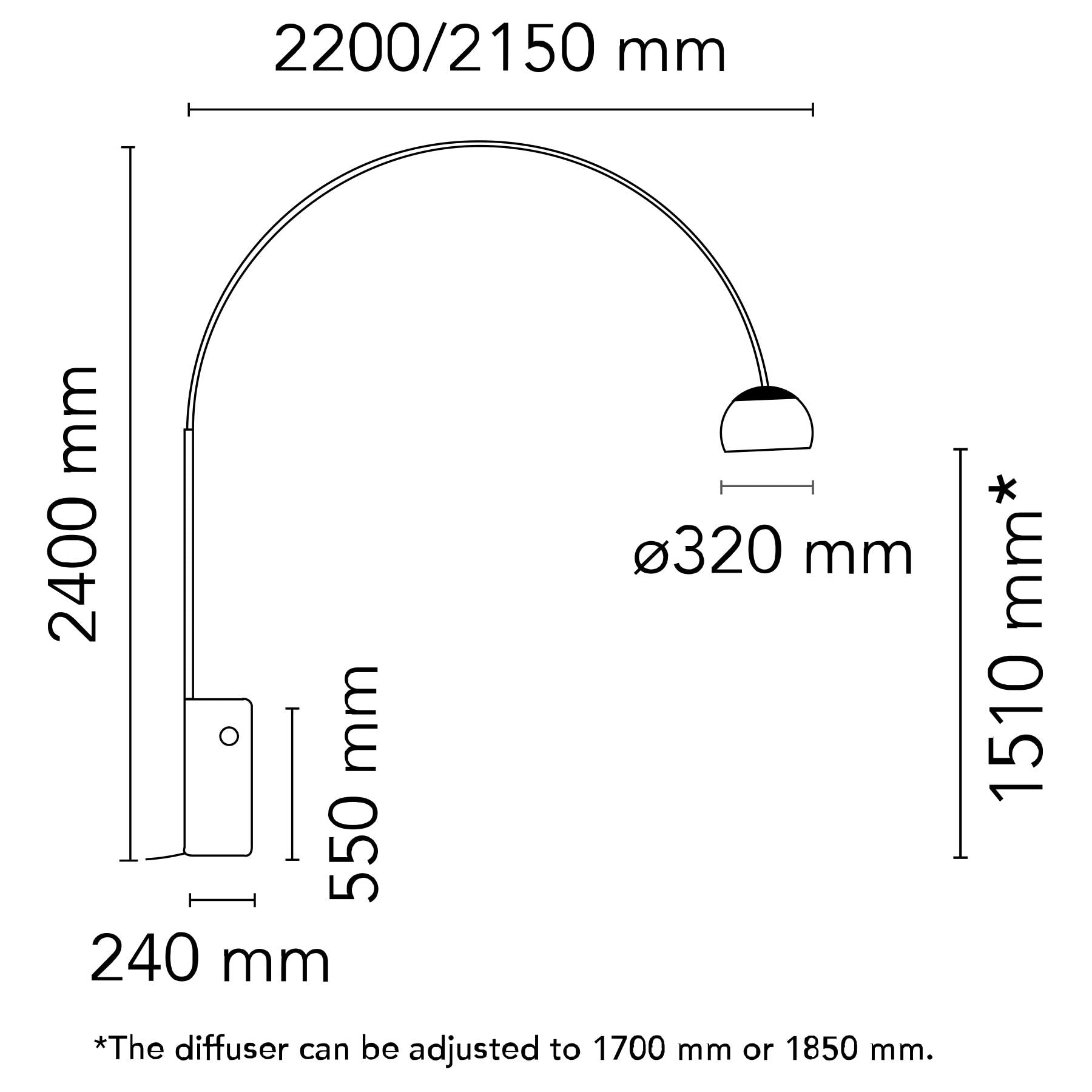 Flos Arco LED ikonická oblouková lampa