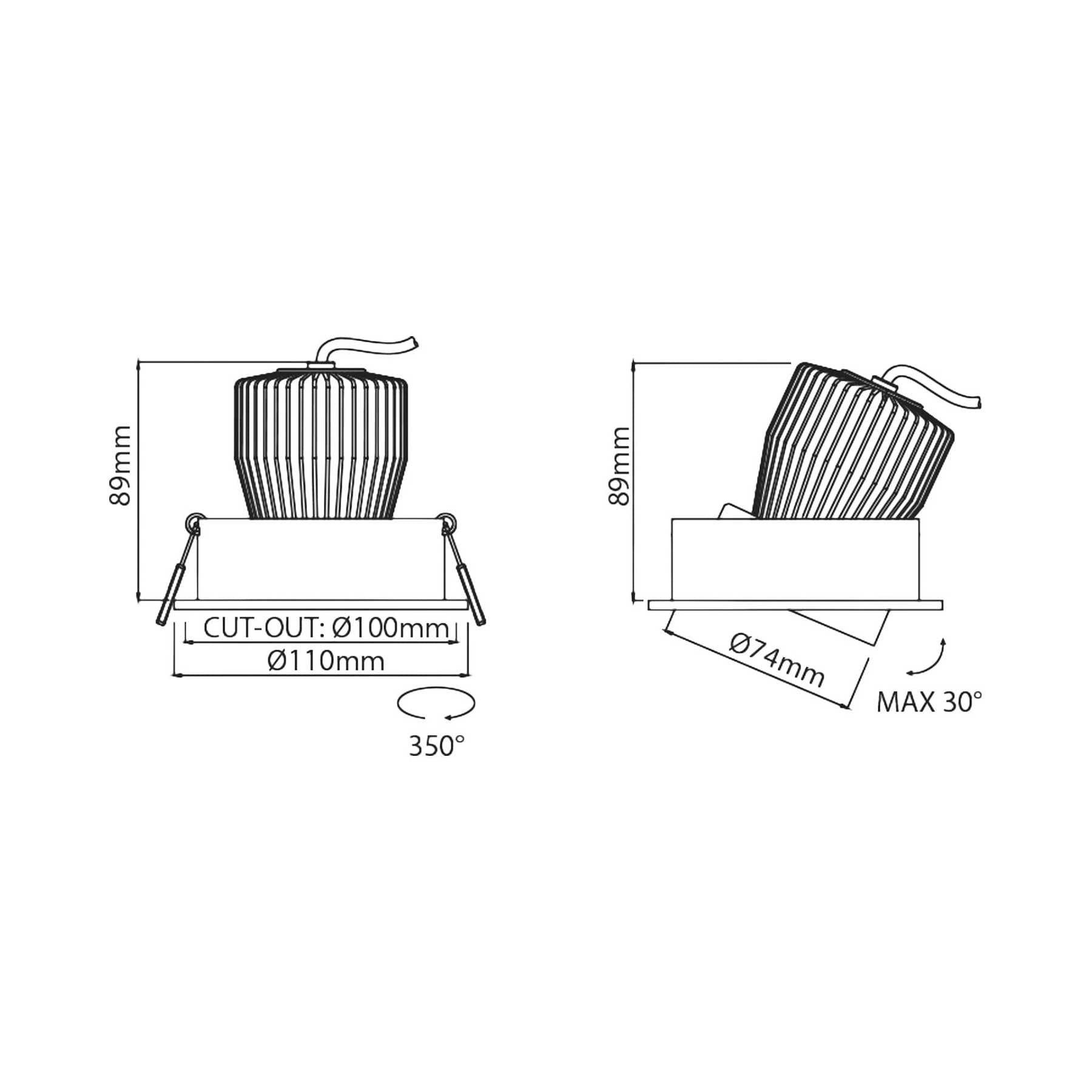 KARIZMA luce Corsa LED zápustné svítidlo bílé