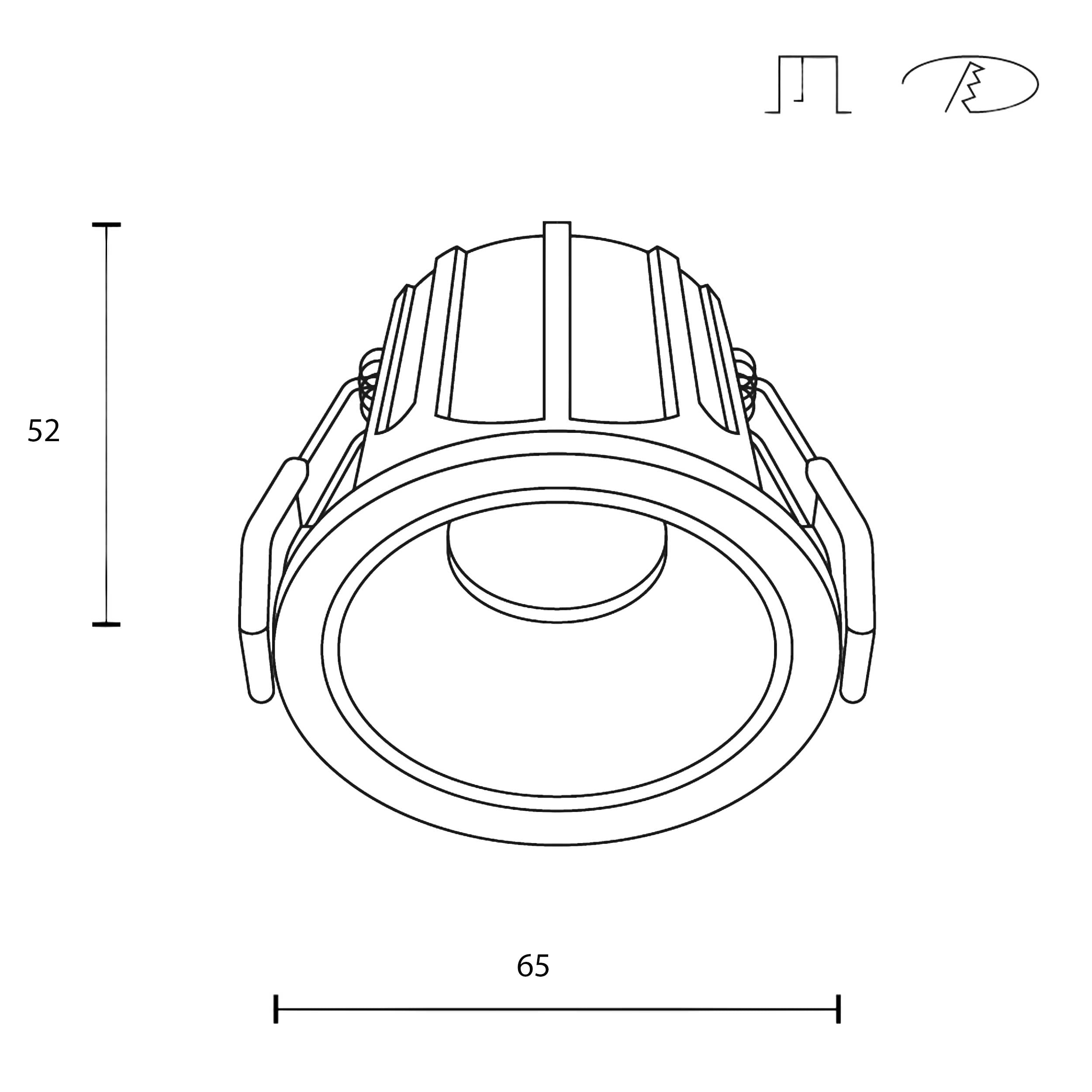 Maytoni downlight Alfa LED 36° indbygget cirkulært lysarmatur, sort