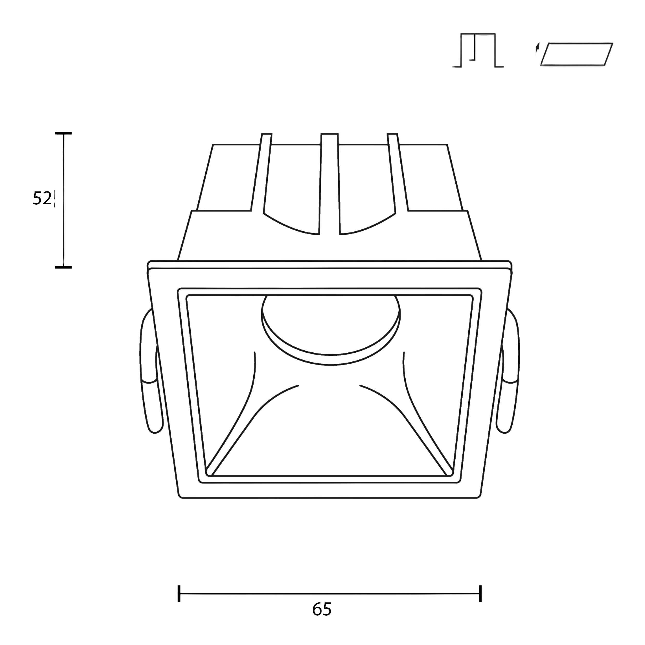 Maytoni downlight Alfa LED 10W 36° indbygget firkantet lampe, sort