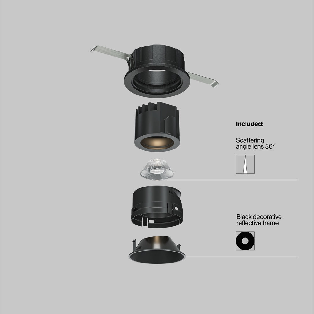 Maytoni downlight Wise LED 36° indbygget cirkulært lysarmatur