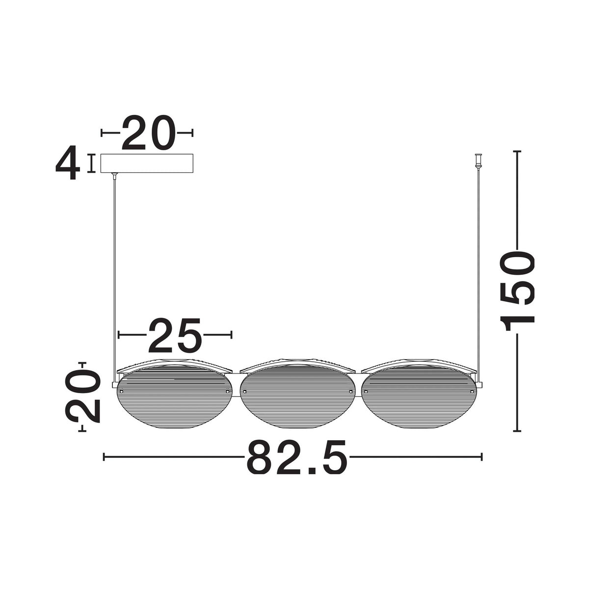 Nova Luce Noir LED-pendel, langstrakt