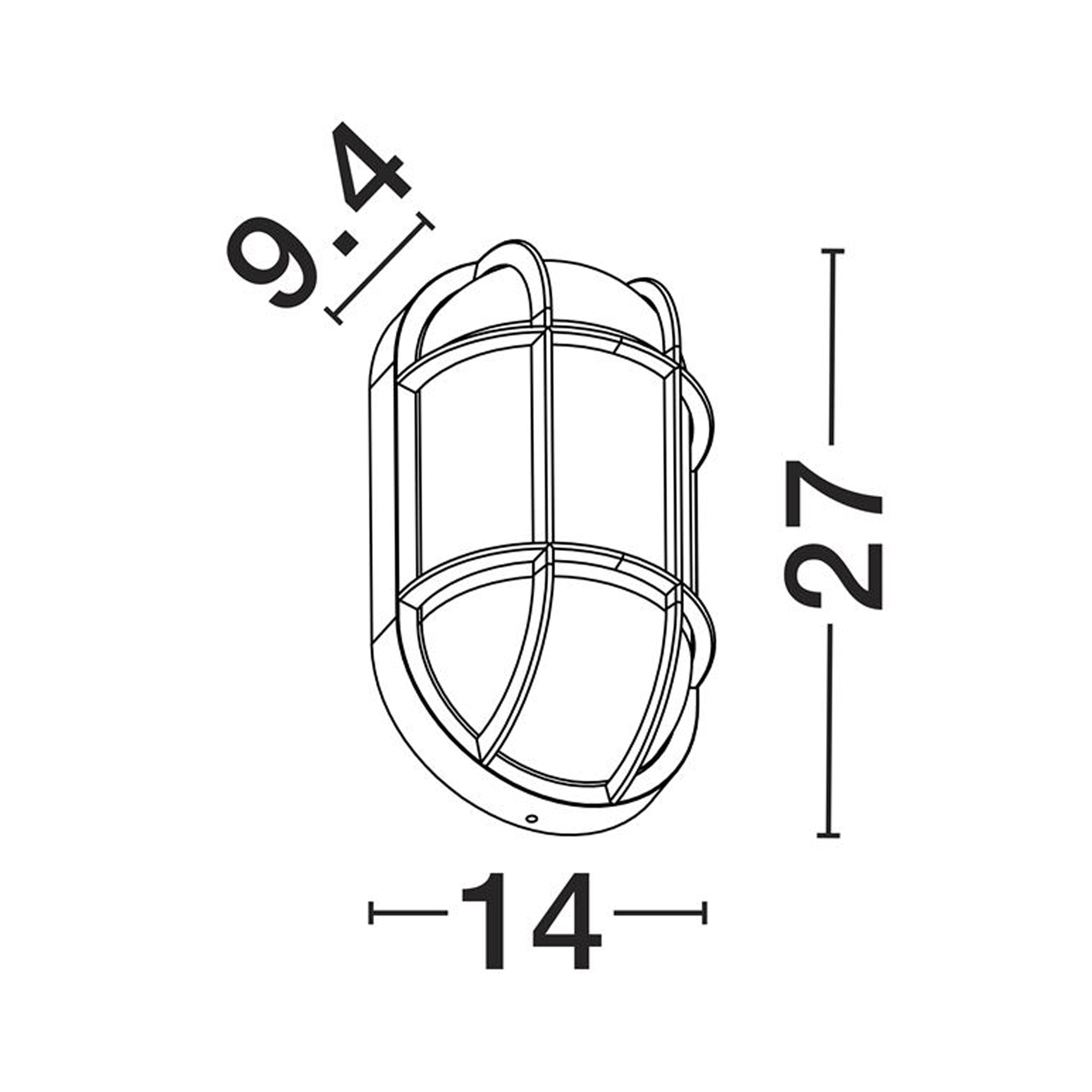 Nova Luce Amel E27 nástěnné oválové svítidlo IP65