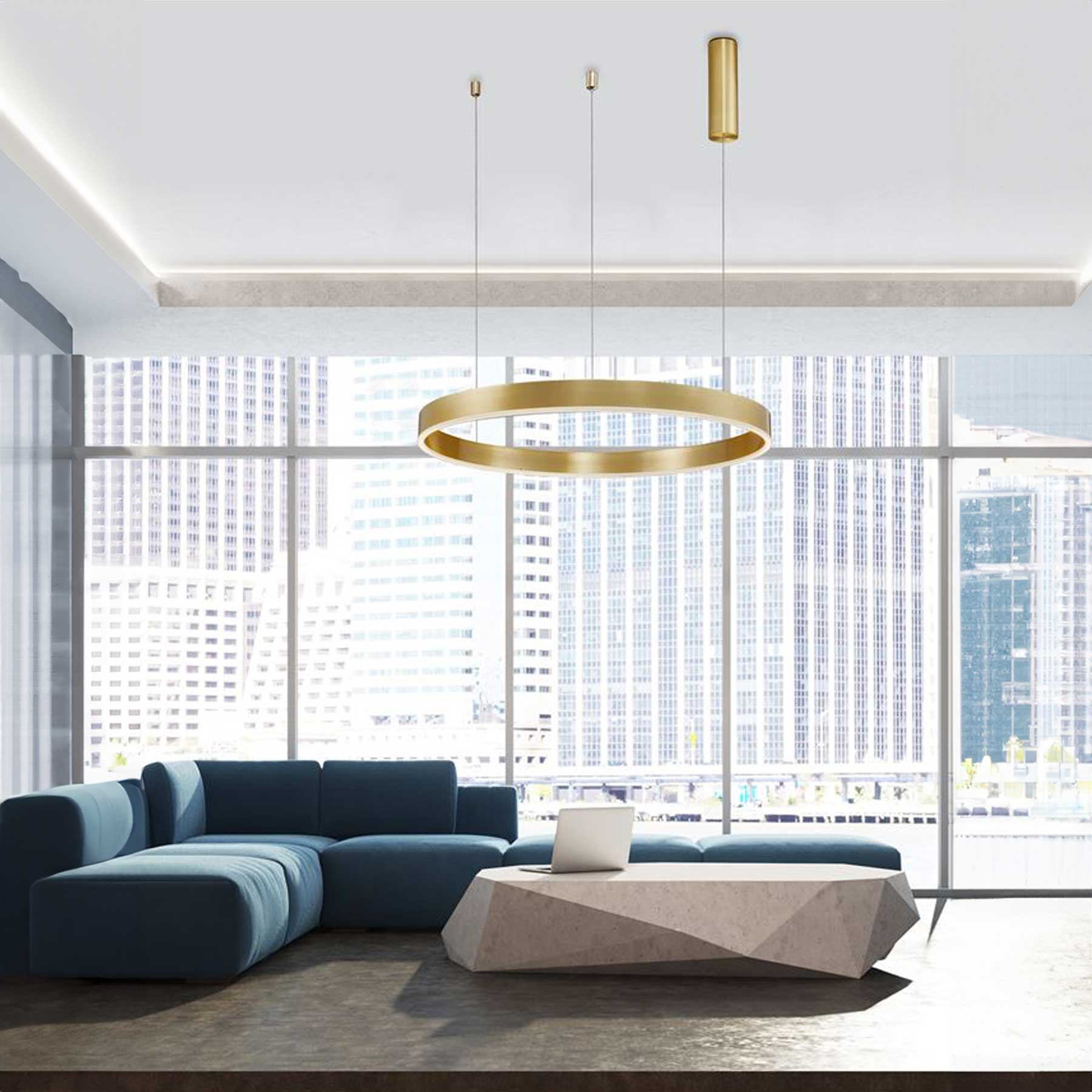 Nova Luce Motif LED kruhové závěsné svítidlo stmívatelné CCT