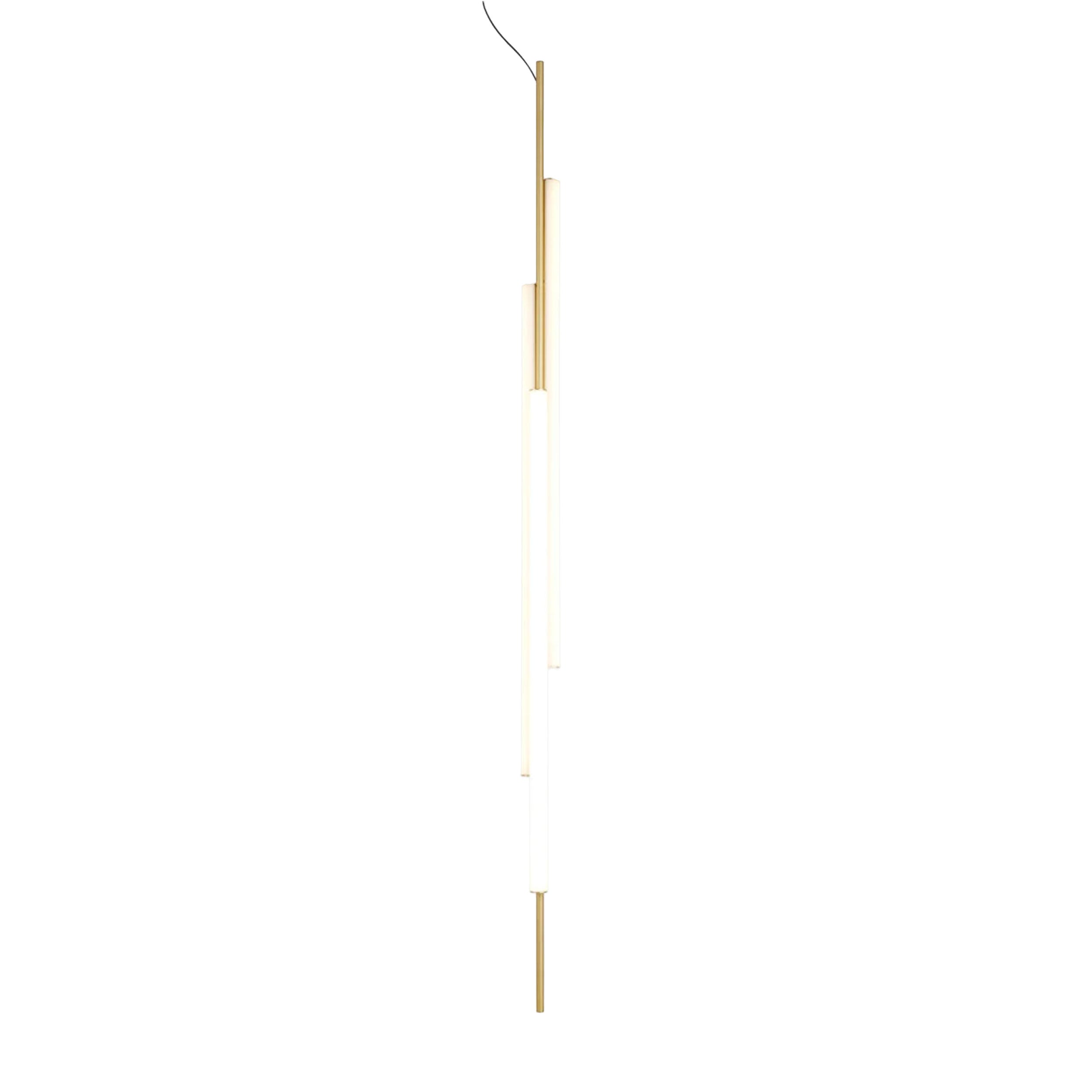 Marset Ambrosia V3 LED, guldfarvet, indbygget, hængende, lodret lampe