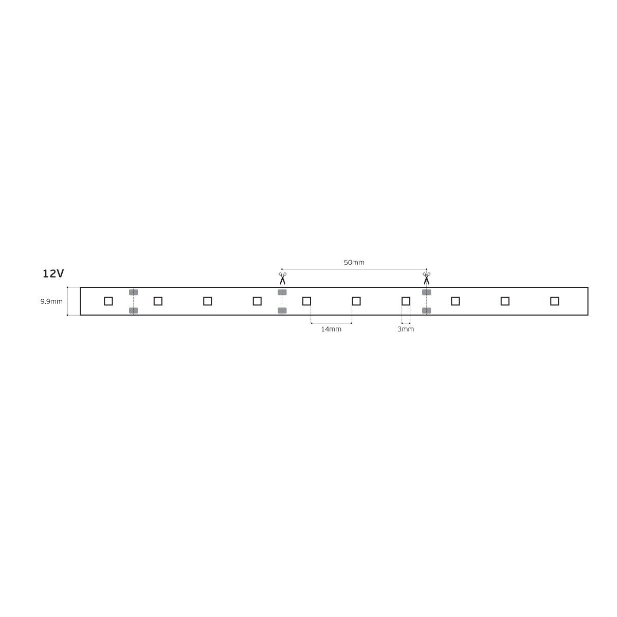 LED-bånd 12V CRI80 IP20 4000K (5 m)