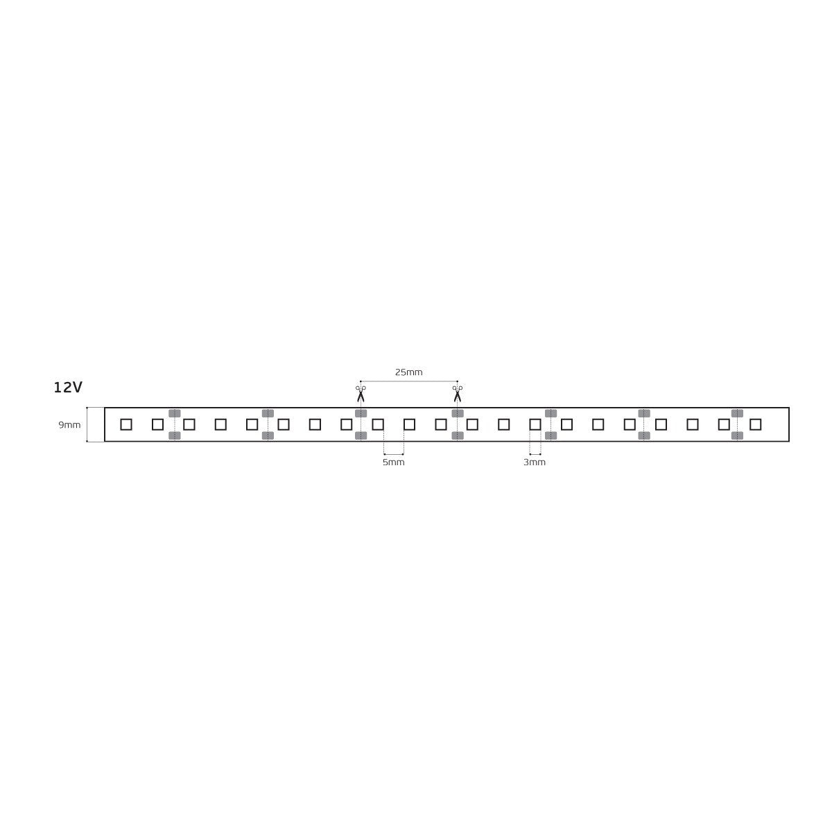 LED-bånd 12V CRI80 IP20 4000K (5 m)
