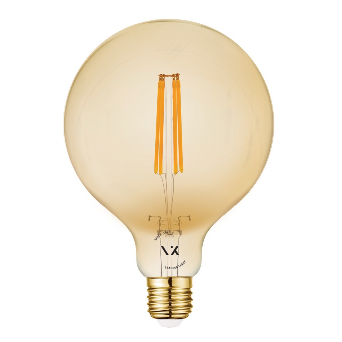 LED-pære VK Light Globo Filament Amber E27 ø125 2200K 7W, dæmpbar