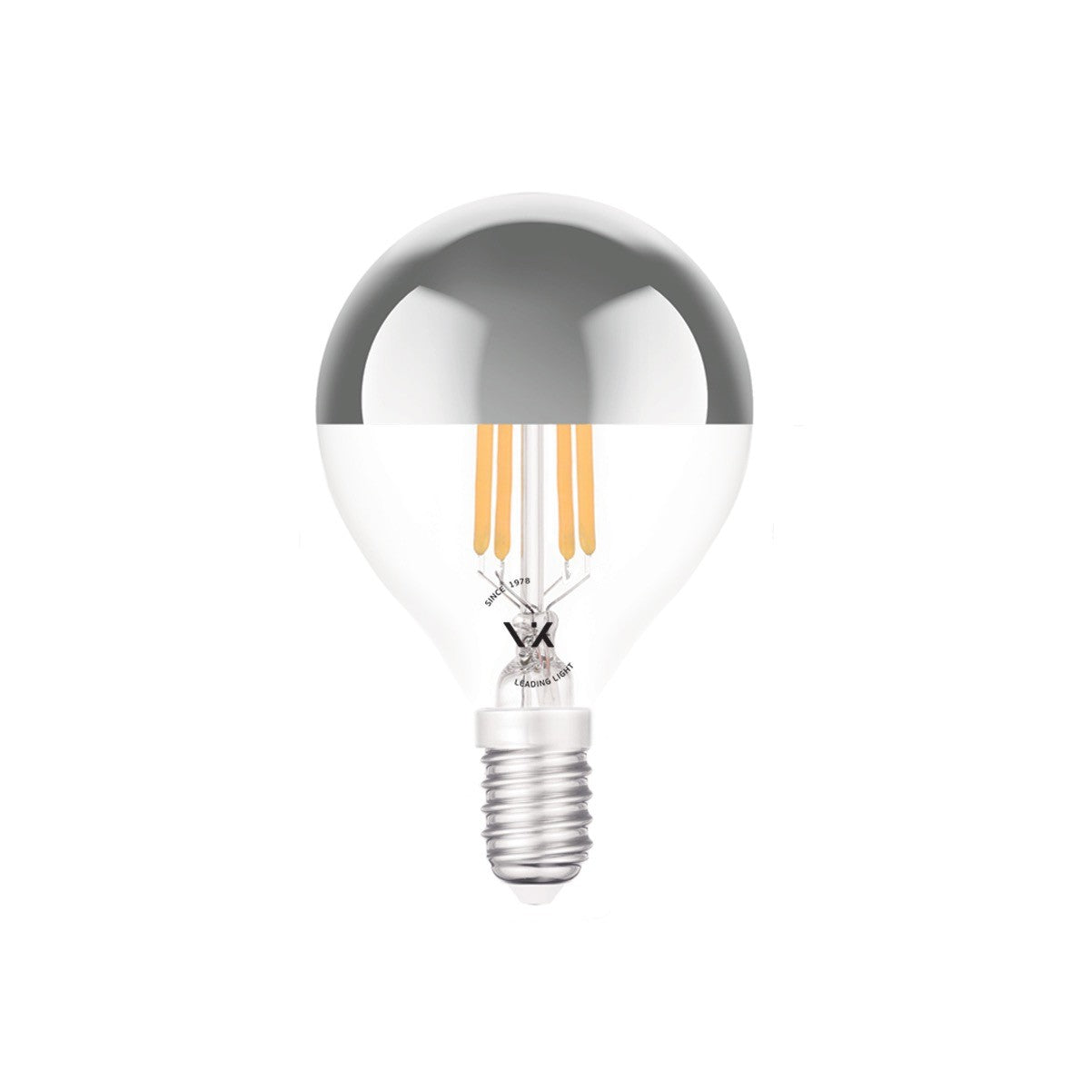 LED-pære VK Light Mini Globe Filament Silver E14 2700K 4,5W, dæmpbar
