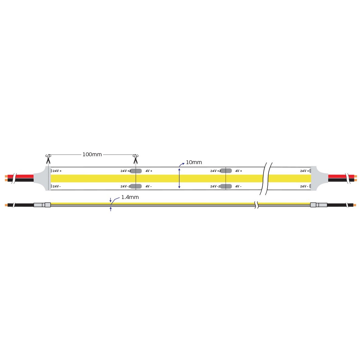 COB LED-bånd 24V CRI90 IP20 (5 m)