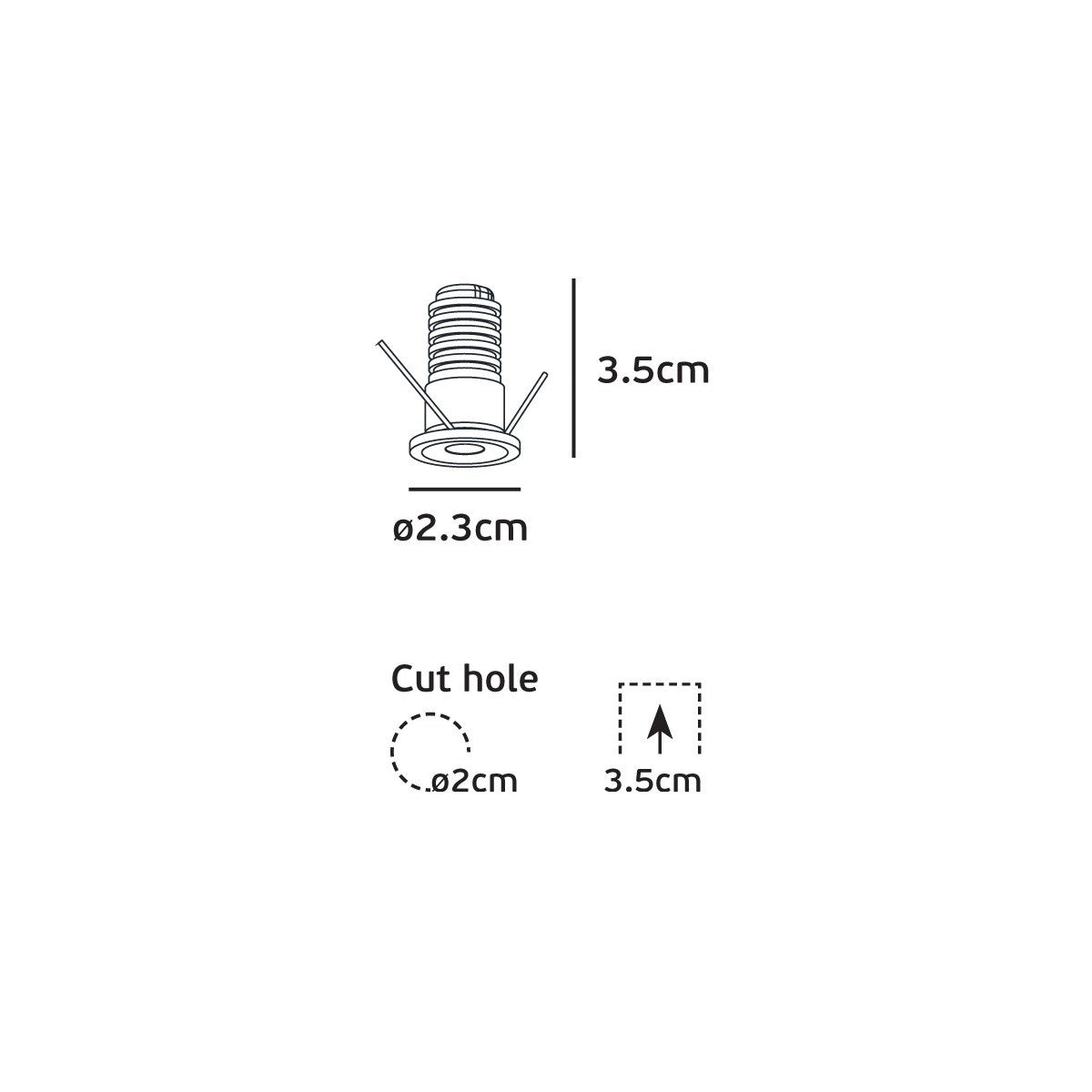 VK Light Smol LED-indbygget mini-lampe