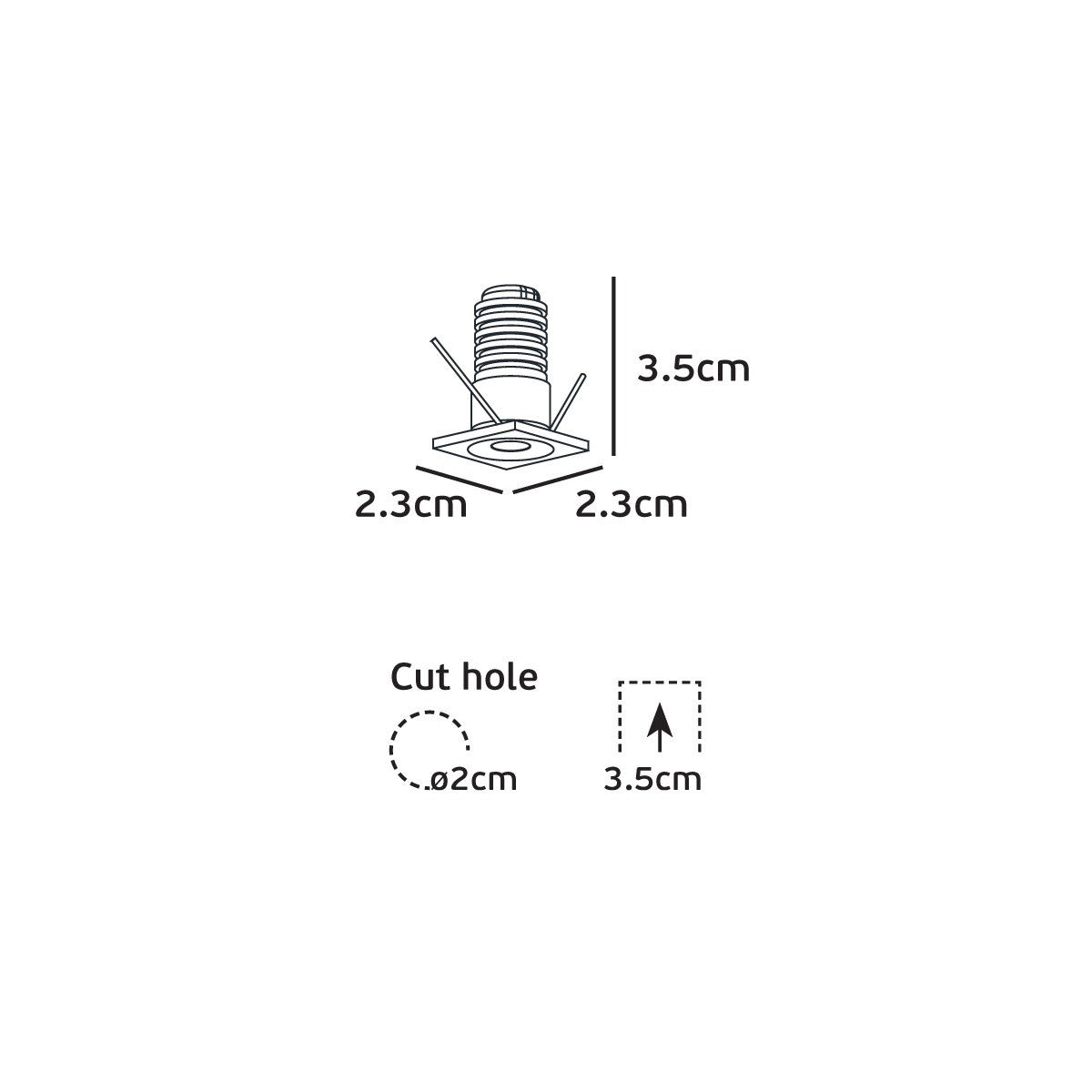 VK Light Smol LED-indbygget mini-lampe