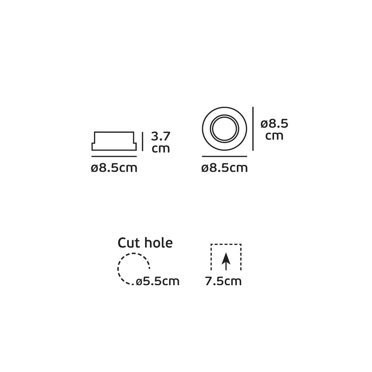 VK Light Woof GU5.3 indbygget spotlampe IP65