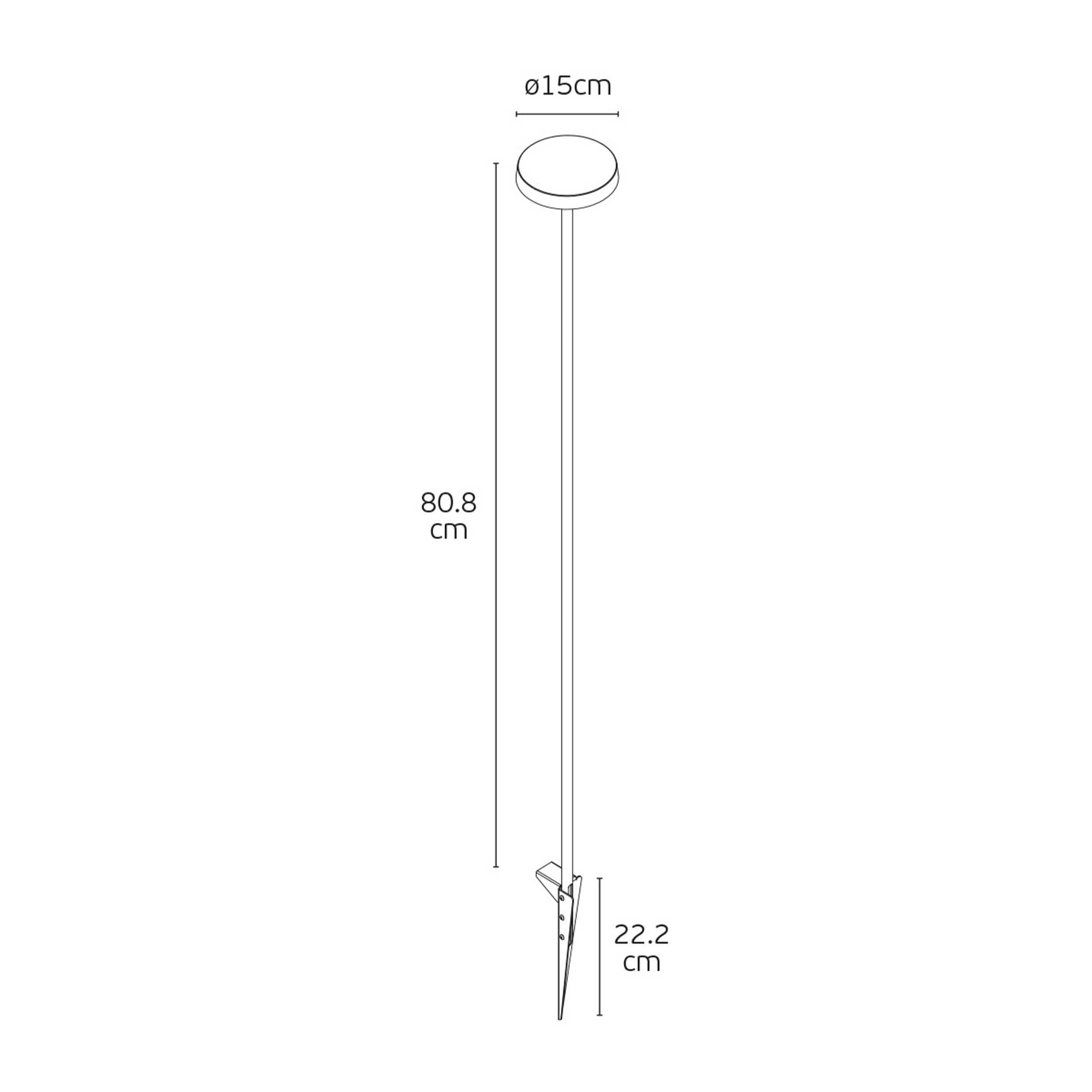 VK Light Mush LED-stolpelampe med jordspyd, IP65