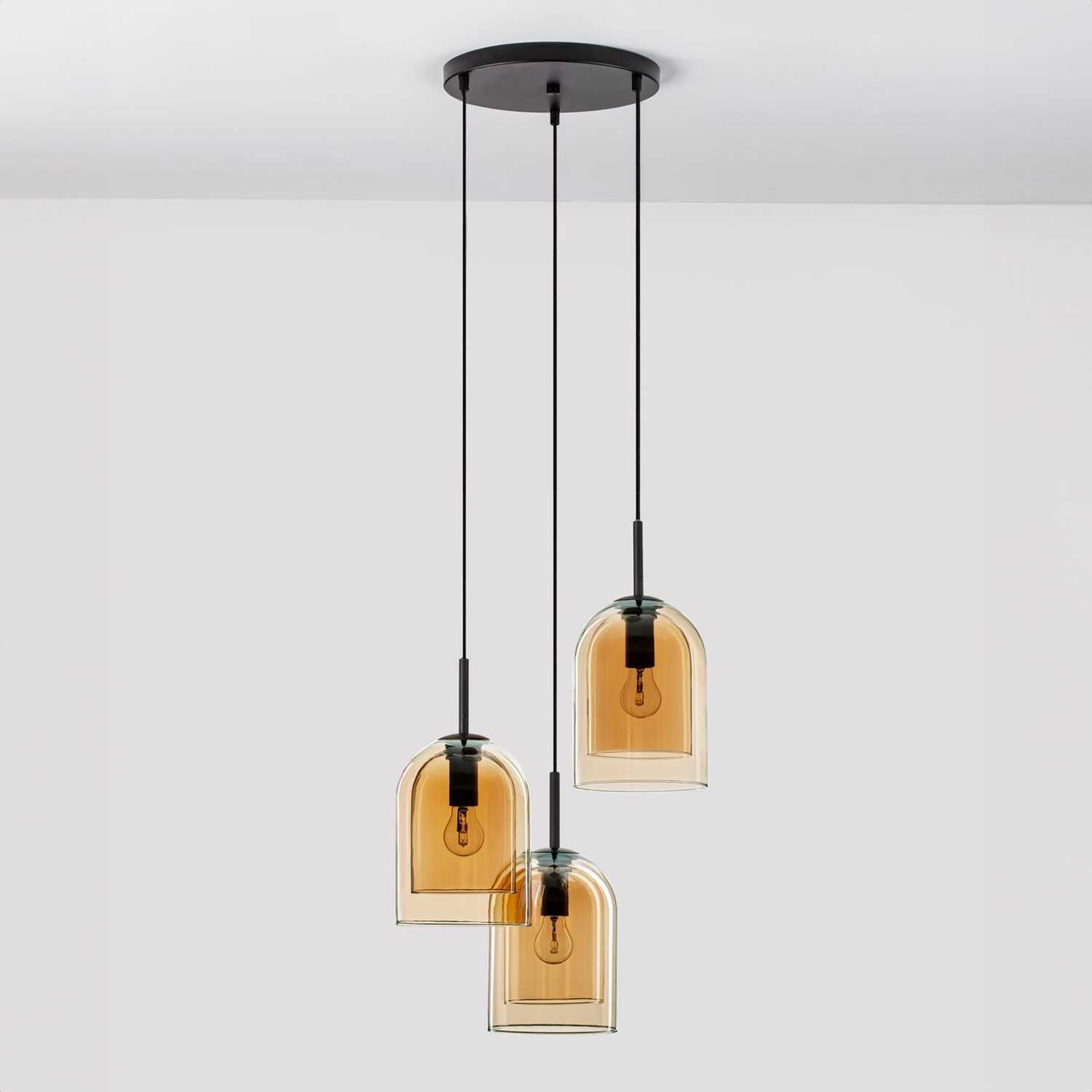 Nova Luce Velor trio E27 skleněné závěsné svítidlo