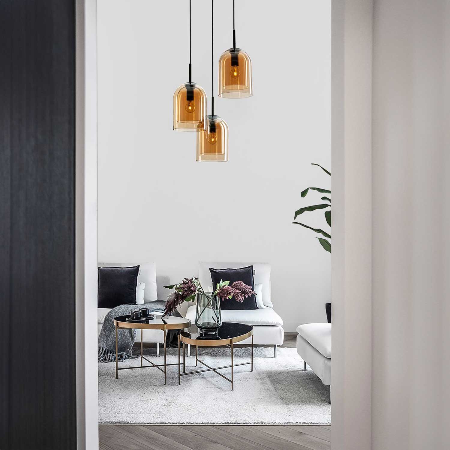 Nova Luce Velor trio E27 skleněné závěsné svítidlo