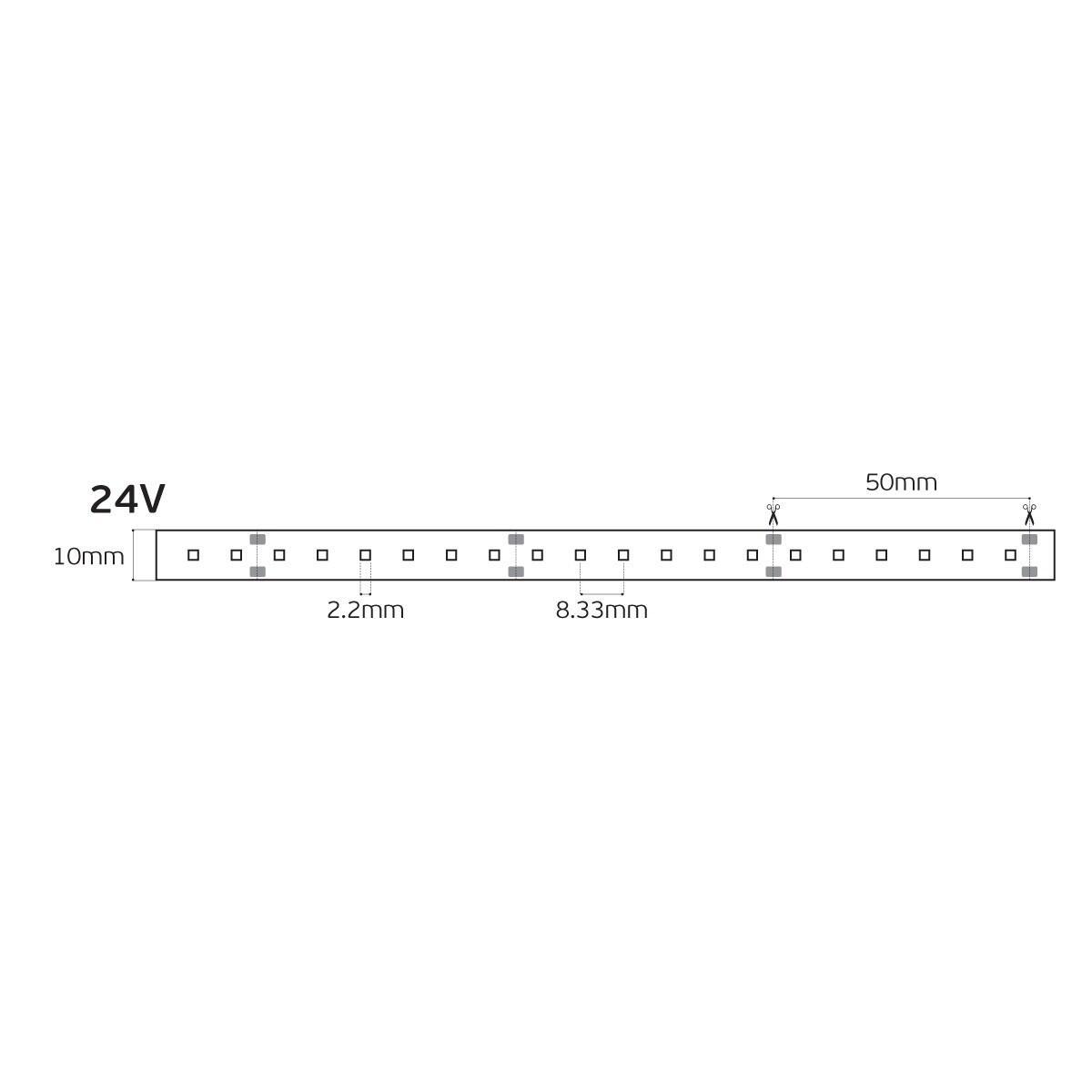 LED-bånd 24V CRI90 IP20 2700K (5 m)
