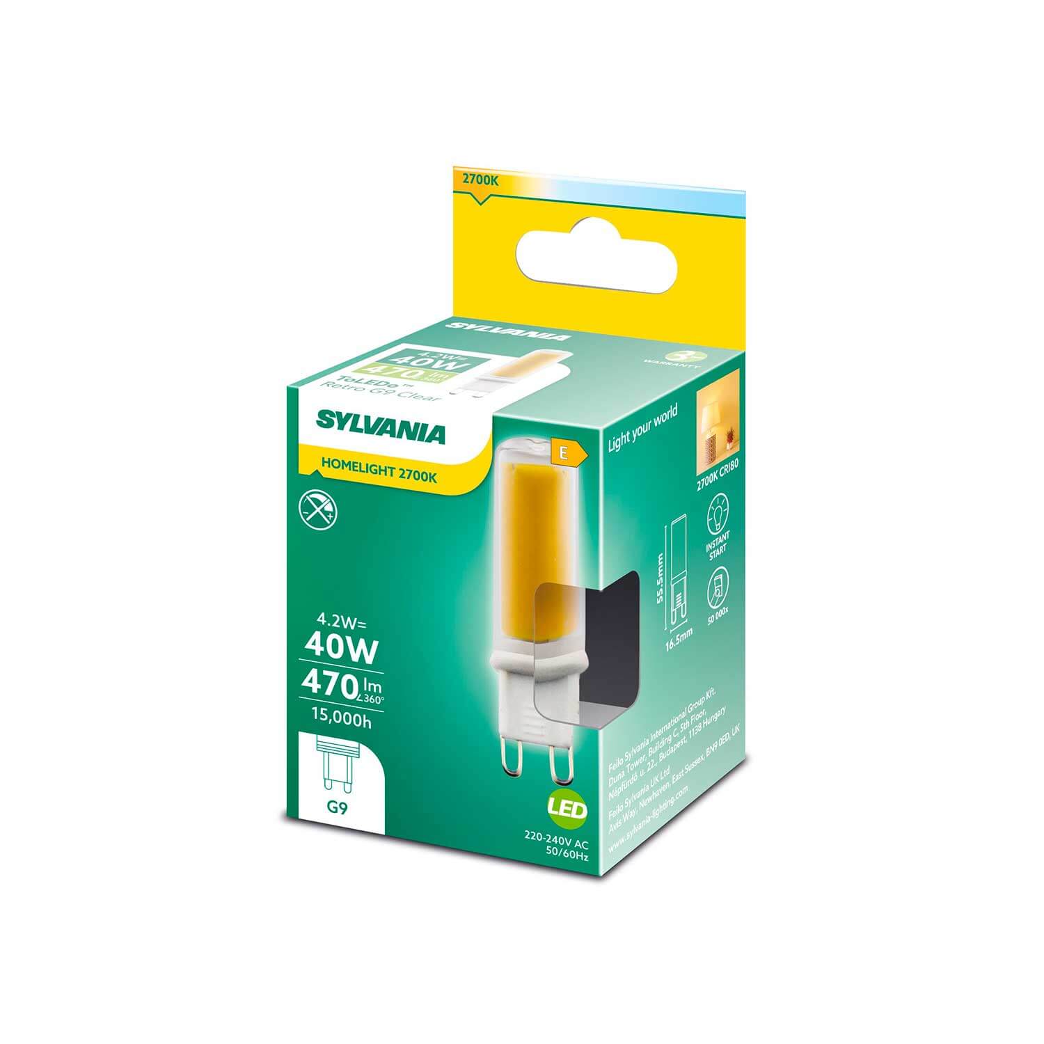 LED žárovka Sylvania RETRO G9 4000K 4.2W