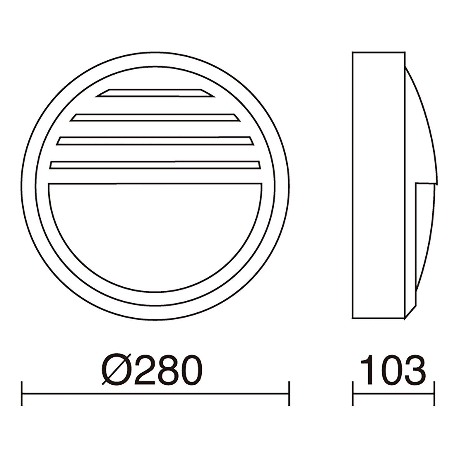 Cristher Daira 280mm LED přisazené svítidlo s mřížkou bílé