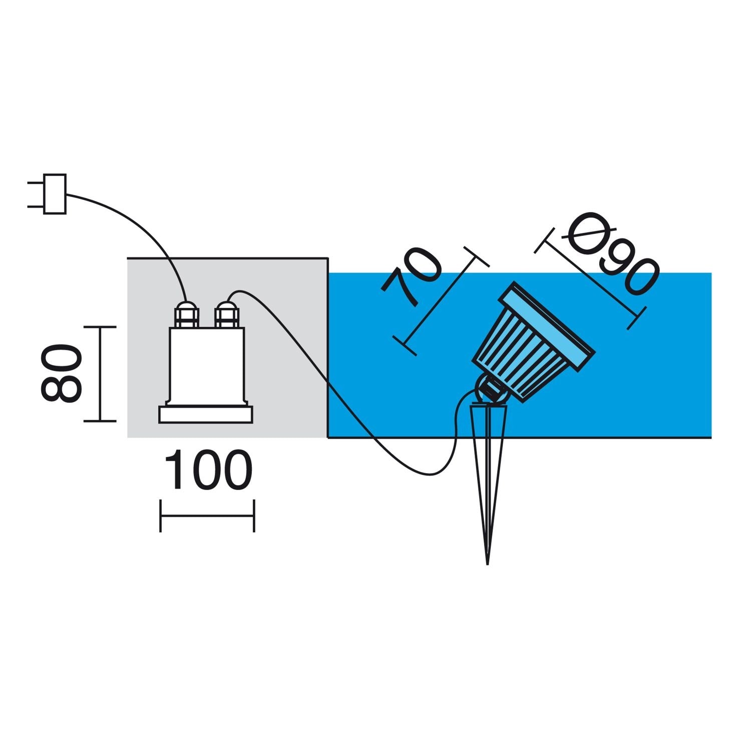 Cristher Focus 1 LED bazénové svítidlo s driverem černé