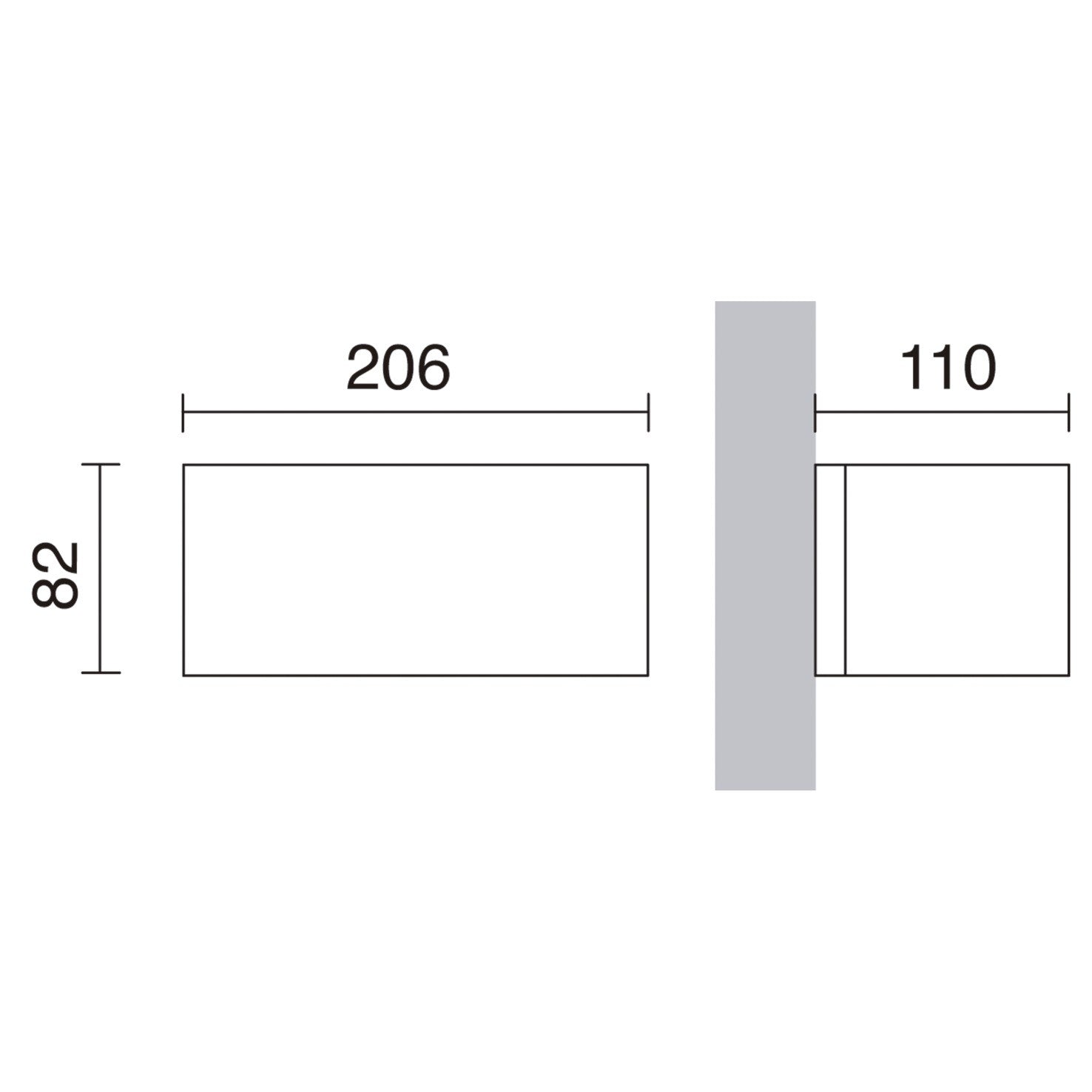 Dopo Isora down rectangle LED přisazené svítidlo antracitové