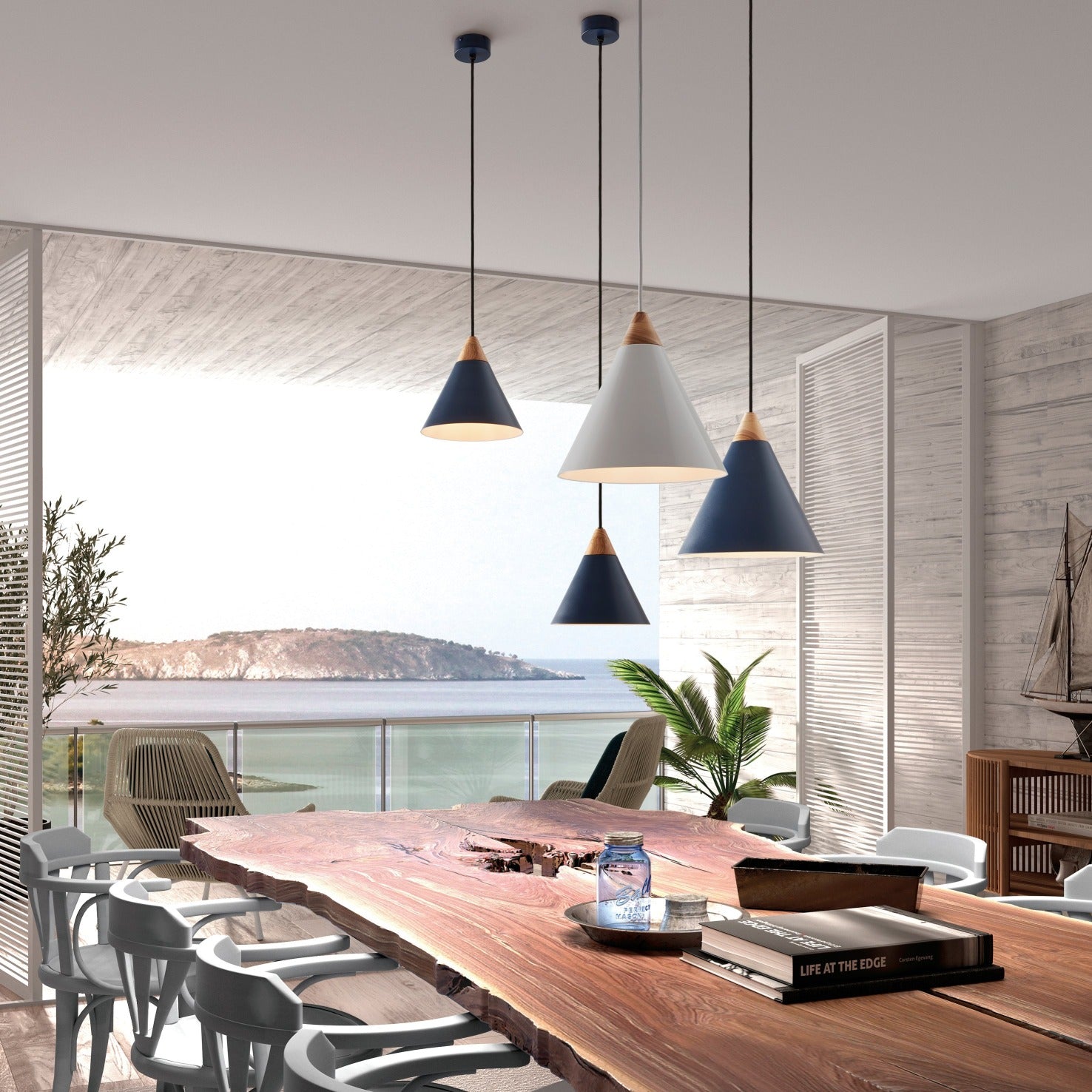 Exo Oda E27 závěsné svítidlo bílé