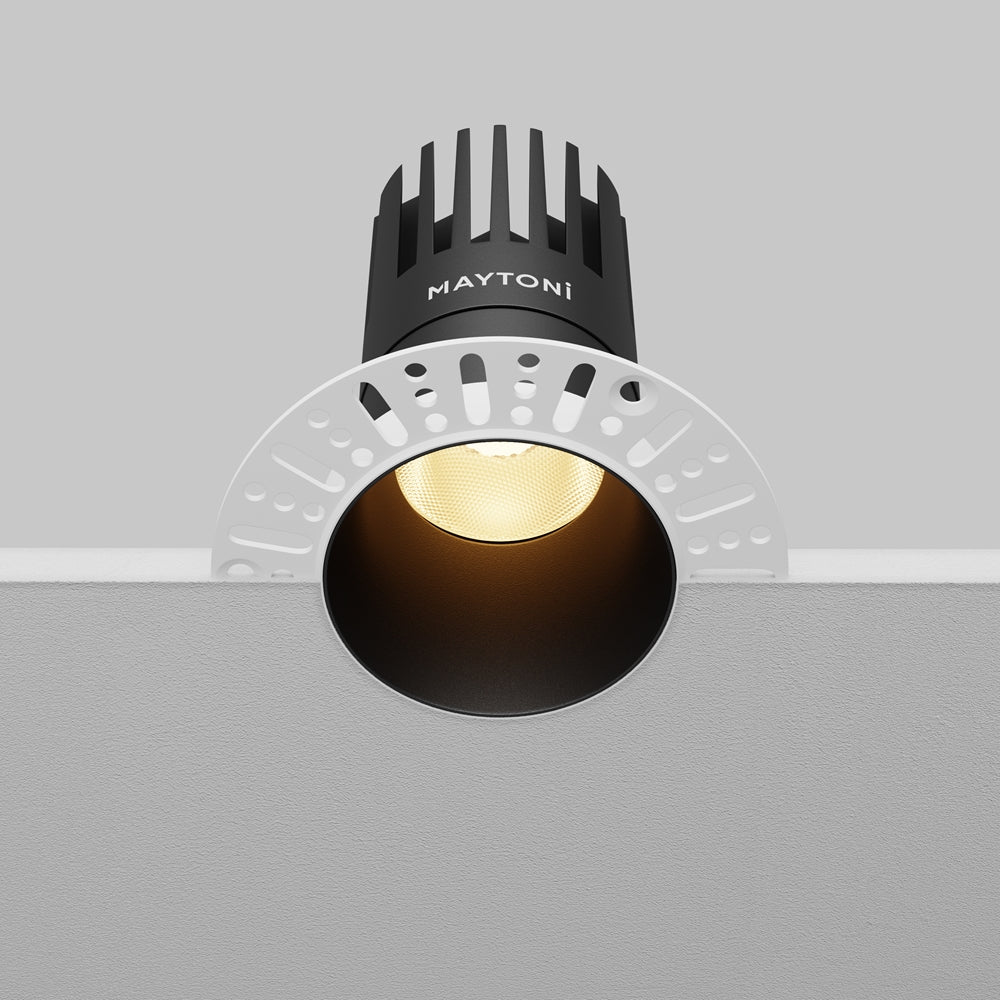 Maytoni downlight Dip LED 50° indbygget cirkulært lysarmatur, sort