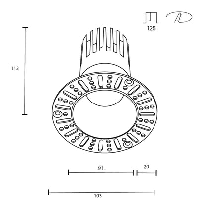 Maytoni downlight Dip LED 50° indbygget cirkulært lysarmatur, hvid
