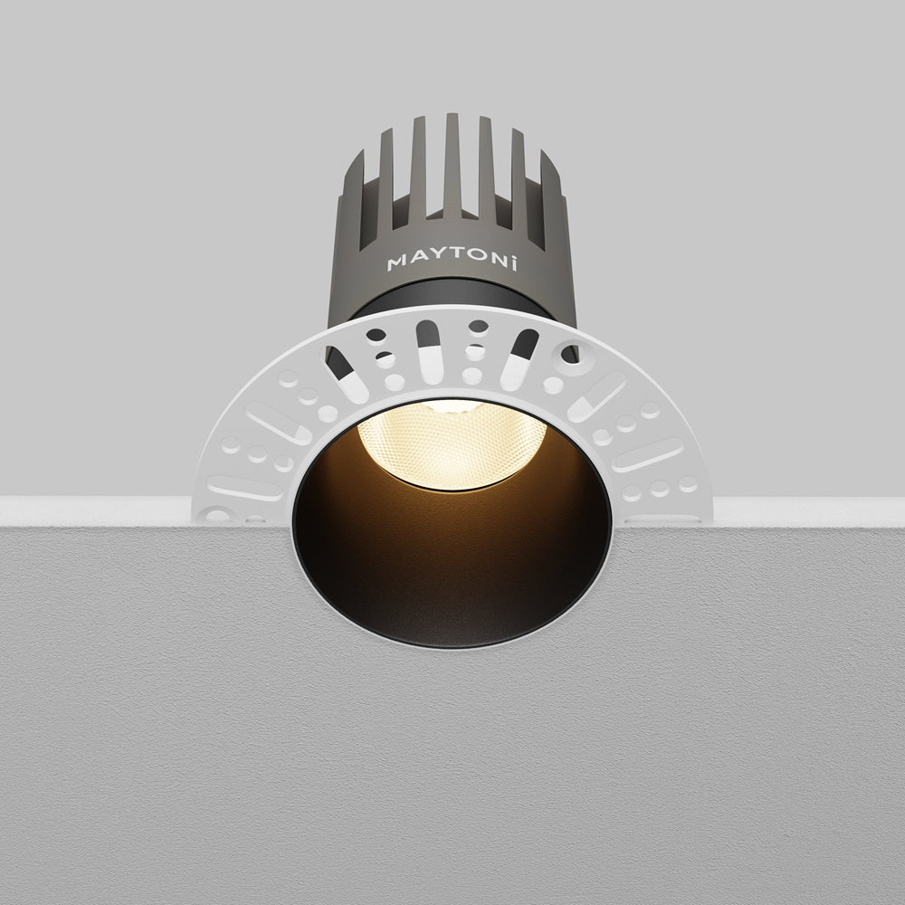 Maytoni downlight Dip LED 50° indbygget cirkulært lysarmatur, sort