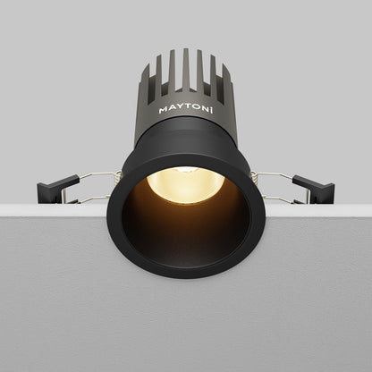 Maytoni downlight Dip LED 50° indbygget cirkulært lysarmatur, sort