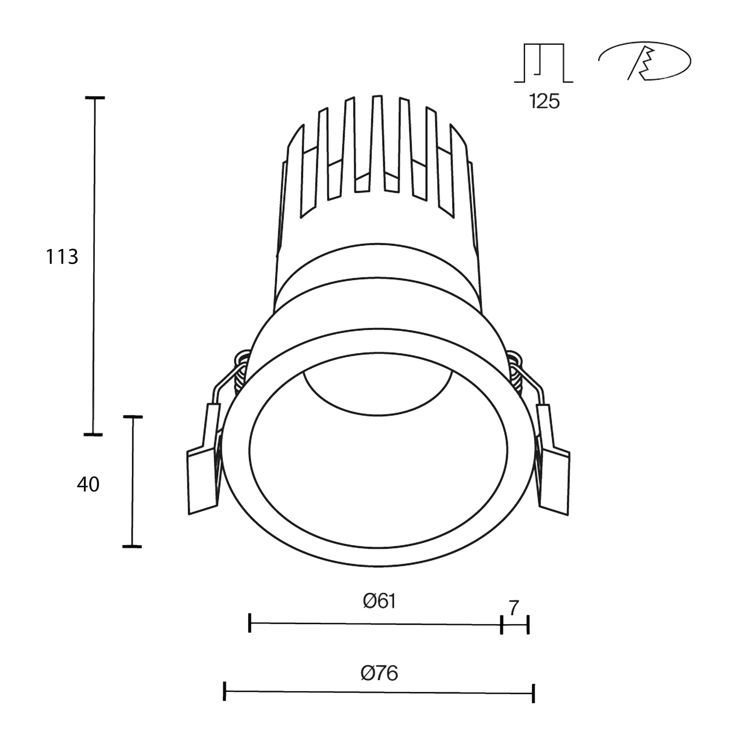 Maytoni downlight Dip LED 50° indbygget cirkulært lysarmatur, hvid