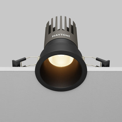 Maytoni downlight Dip LED 50° indbygget cirkulært lysarmatur, sort
