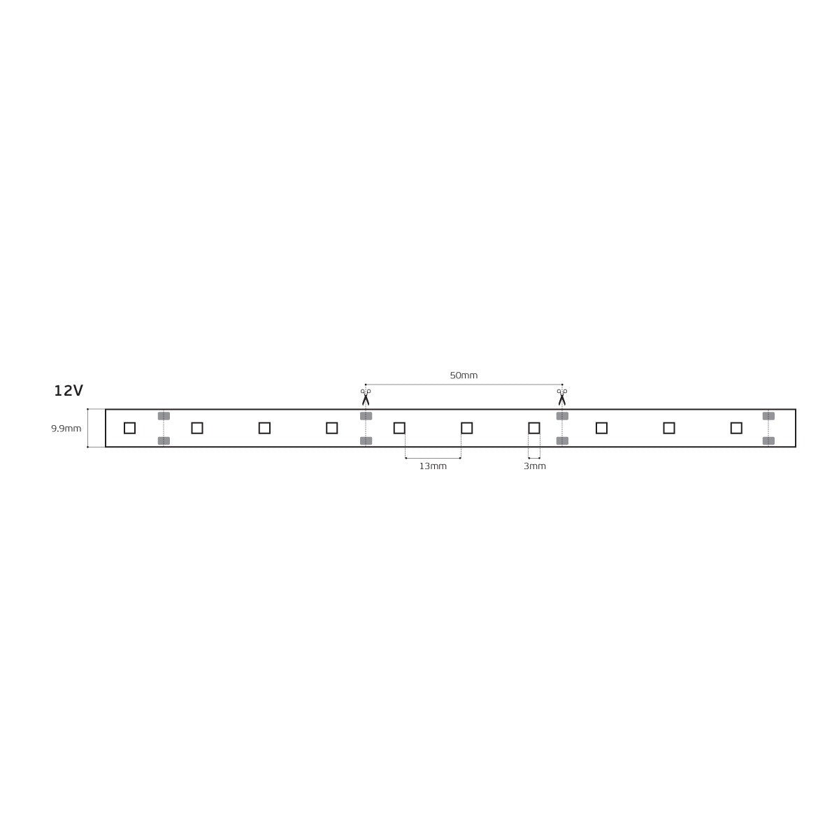 LED-bånd 12V CRI80 IP55 3000K (5 m)