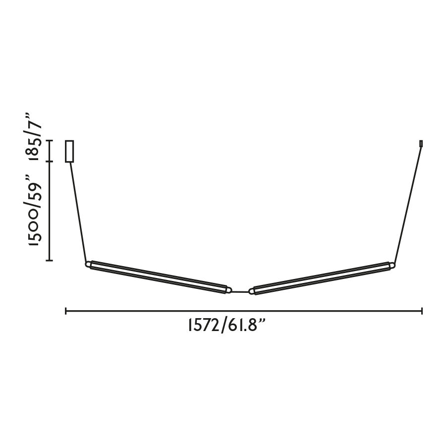 Faro Lumina 600 LED 2L pendel, vandret