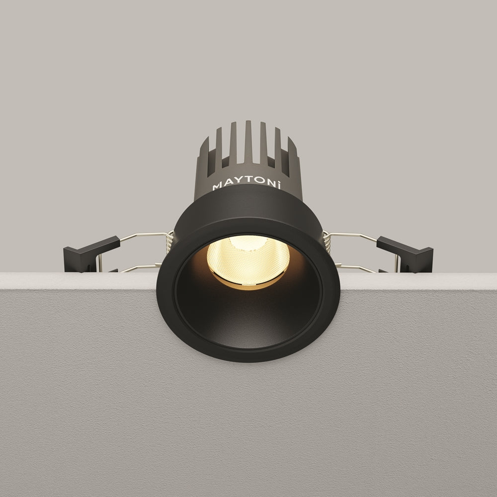 Maytoni downlight Dip LED 50° indbygget cirkulært lysarmatur, sort