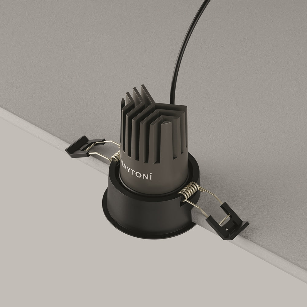 Maytoni downlight Dip LED 50° indbygget cirkulært lysarmatur, sort