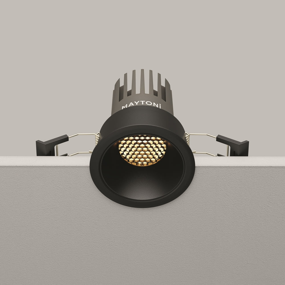 Maytoni downlight Dip LED 50° indbygget cirkulært lysarmatur, sort