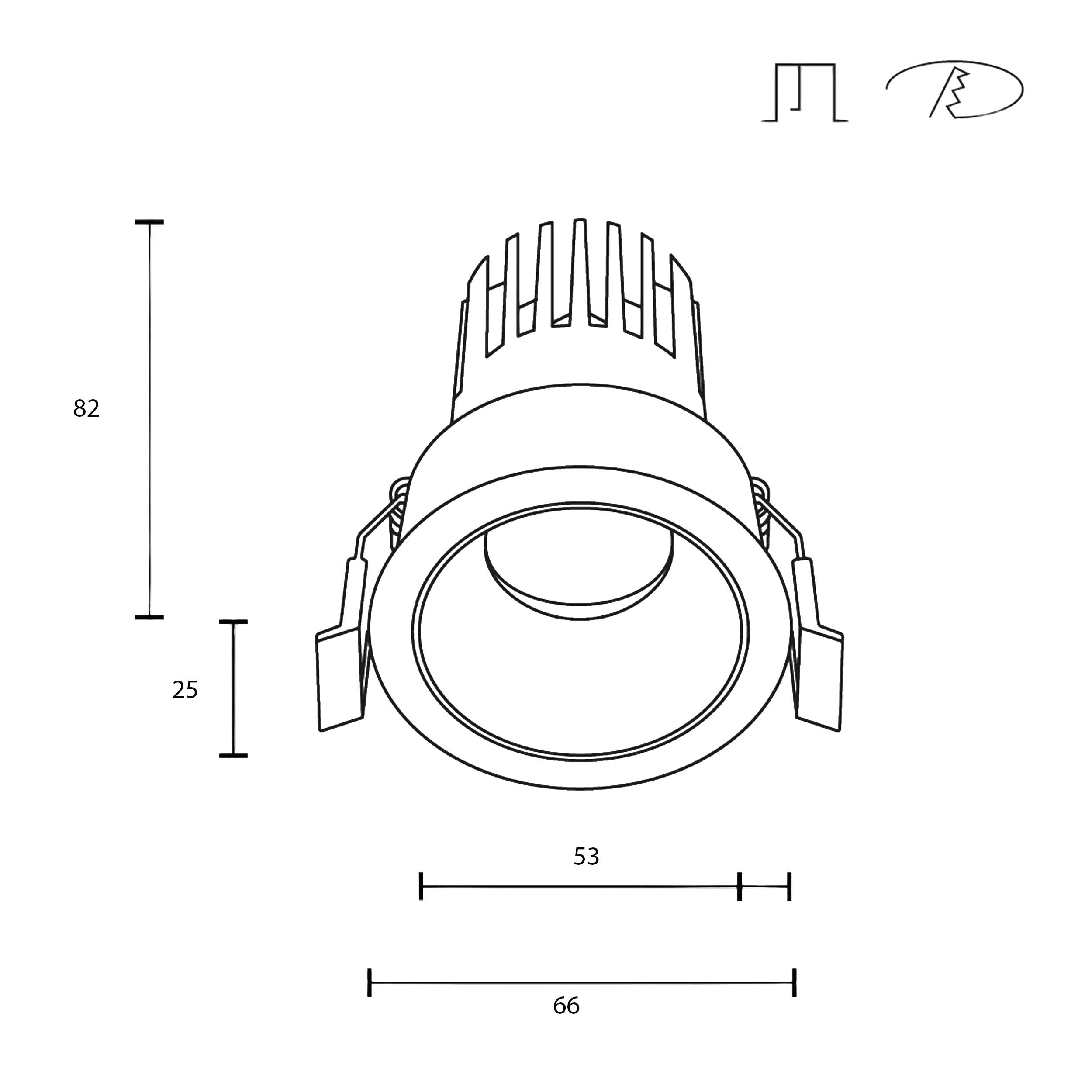 Maytoni downlight Dip LED 50° indbygget cirkulært lysarmatur, hvid