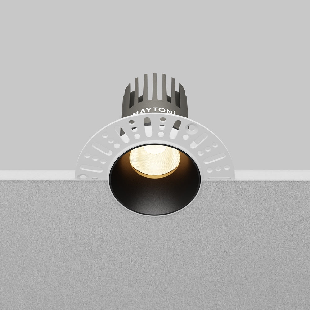 Maytoni downlight Dip LED 50° indbygget cirkulært lysarmatur, sort